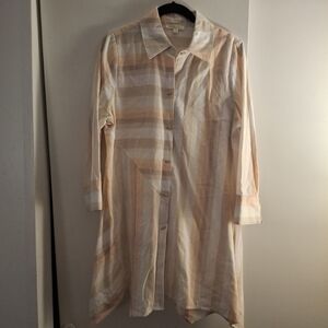 Steven Edwards Women's Striped Button-Up Midi Dress